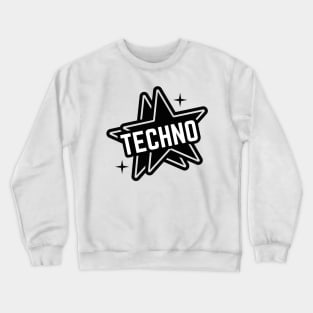 TECHNO  - Double Stars Logo (black) Crewneck Sweatshirt